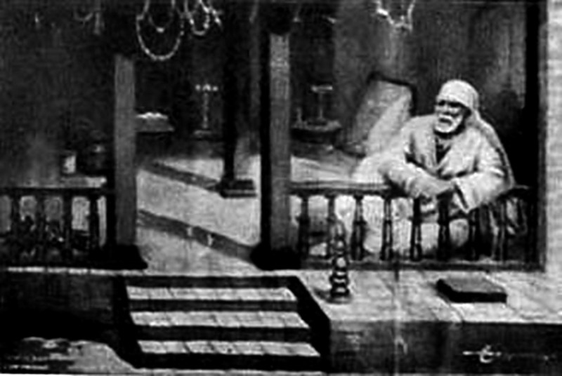 Sai Baba Sitting in Masjid