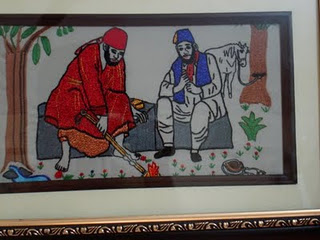 Sai baba with chand patil embroidery